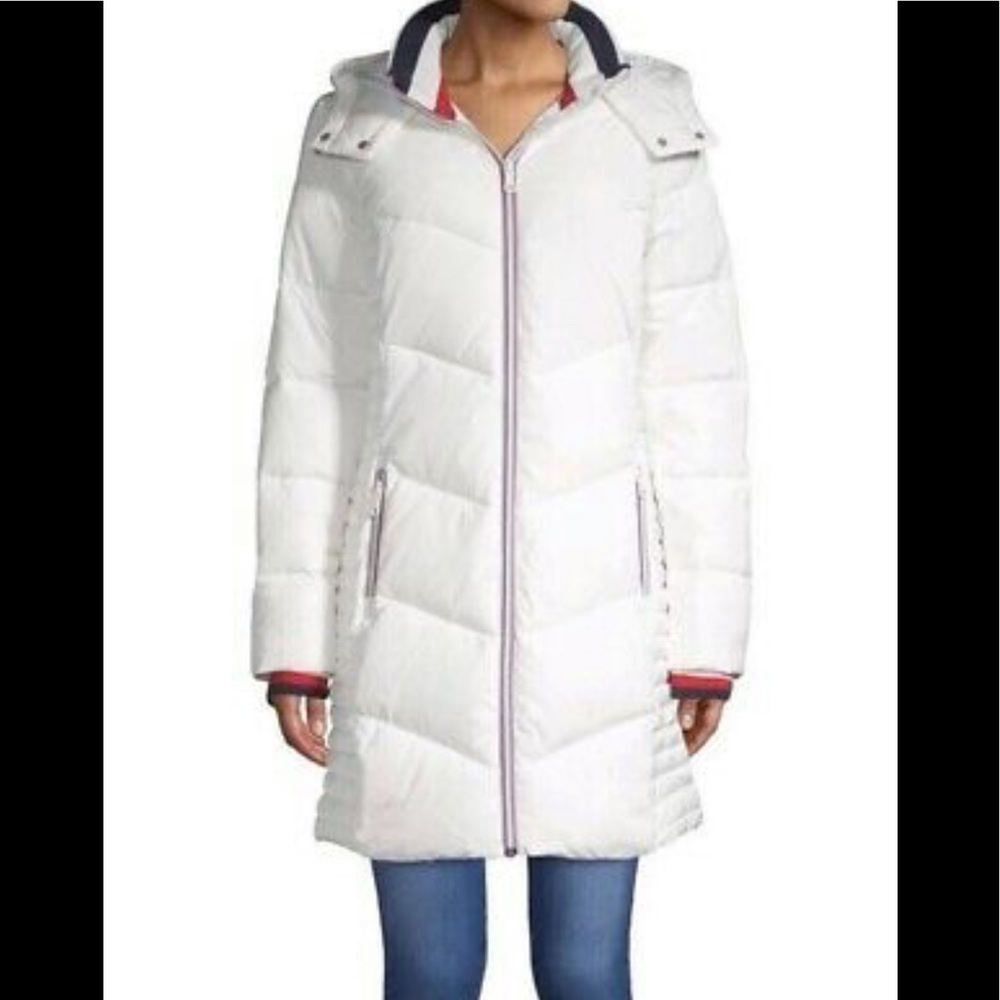 HP 🎉NEW TOMMY HILFIGER LONG PUFFER JACKET - Picture 2 of 12